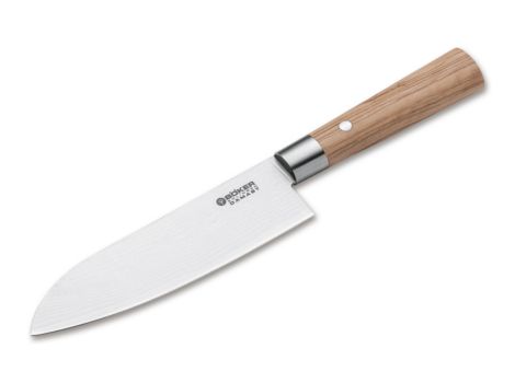 [130437DAM] BÖKER DAMAST OLIVE SANTOKU