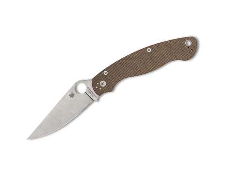 SPYDERCO MILITARY 2 BROWN CANVAS MICARTA