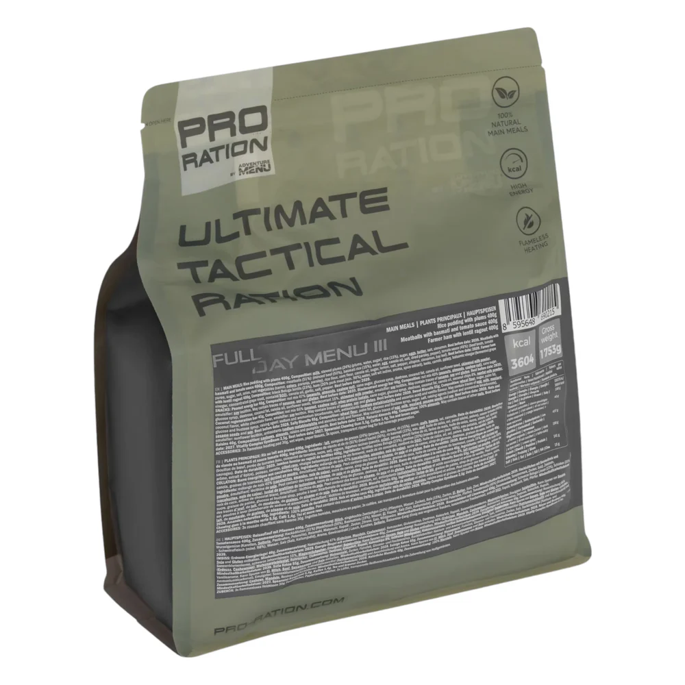 [8595648690215] Ultimate Tactical Ration FULL DAY MENU III