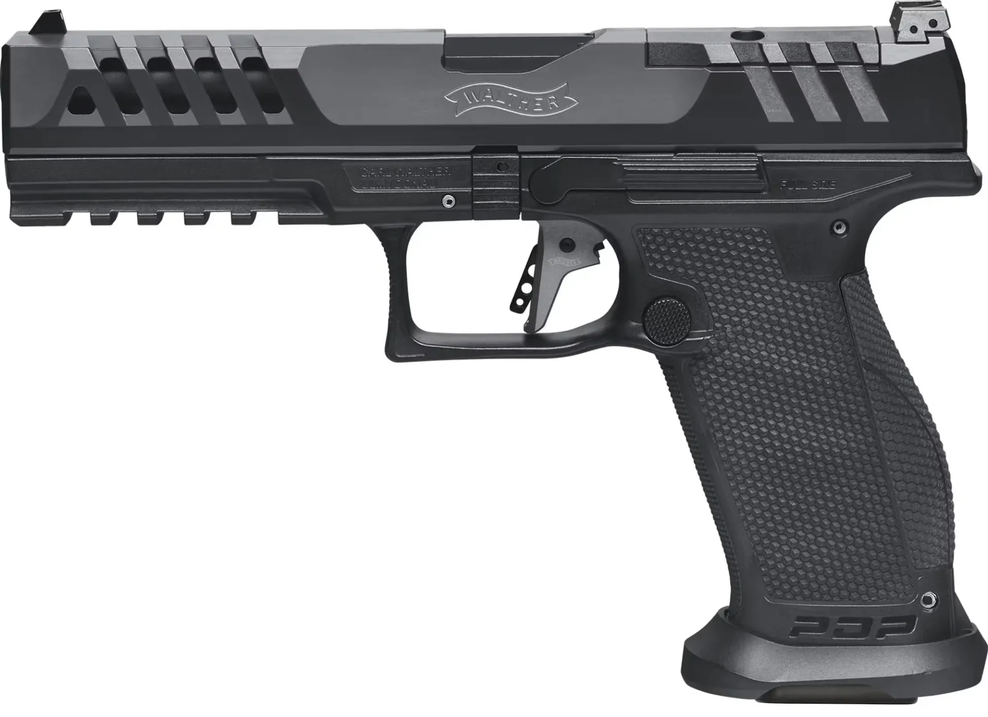 Walther PDP Match FS Polymer OR 5" Kal. 9mm Para, Polymer Griffstück, 20 Schuss