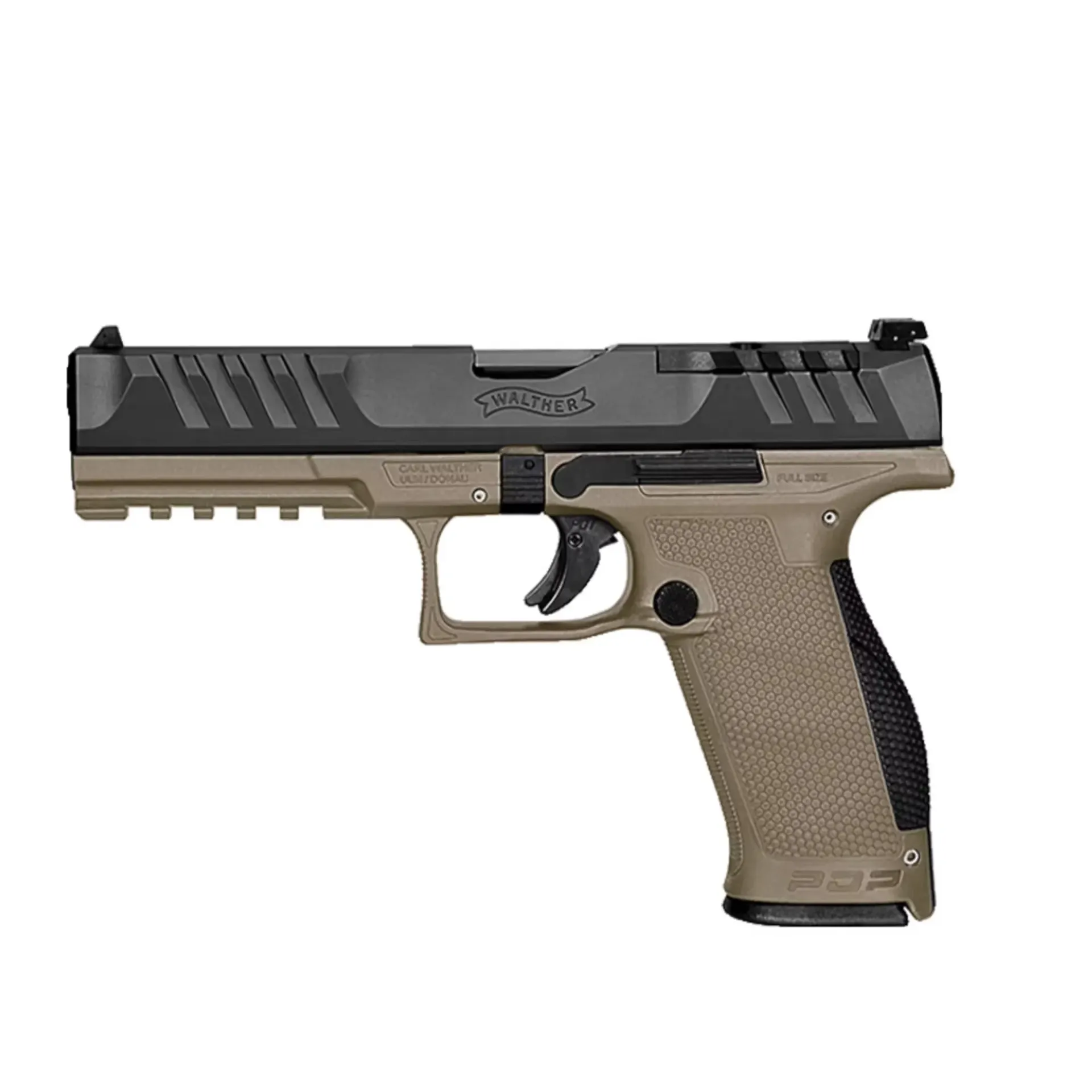 Walther PDP FS 5" 2Tone, Kal. 9mm Para, Griffstück in FDE eingefärbt (nicht cerakoted), Schlitten in schwarz