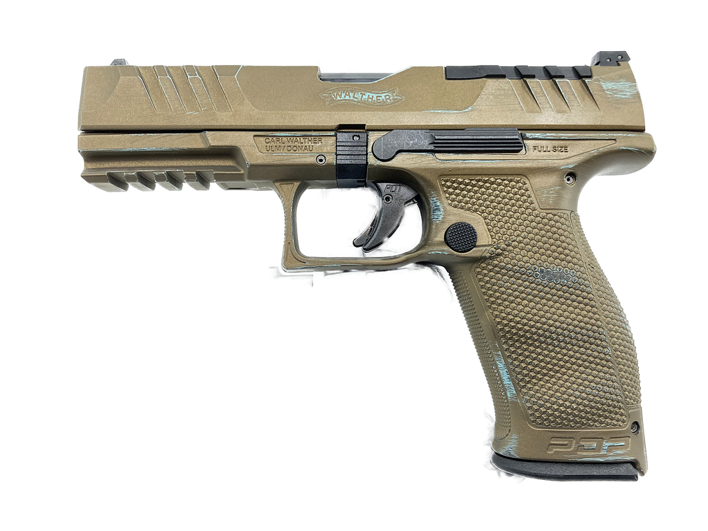 [2851741 USED] Walther PDP FS 4.5" Used , Kal. 9mm Para, used look (Robin Egg's Blue H-175 + Burnt Bronze H-148)