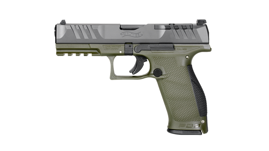 Walther PDP FS 4.5" 2Tone Kal. 9mm Para, Griffstück in OD Green eingefärbt, nicht cerakoted, Schlitten schwarz