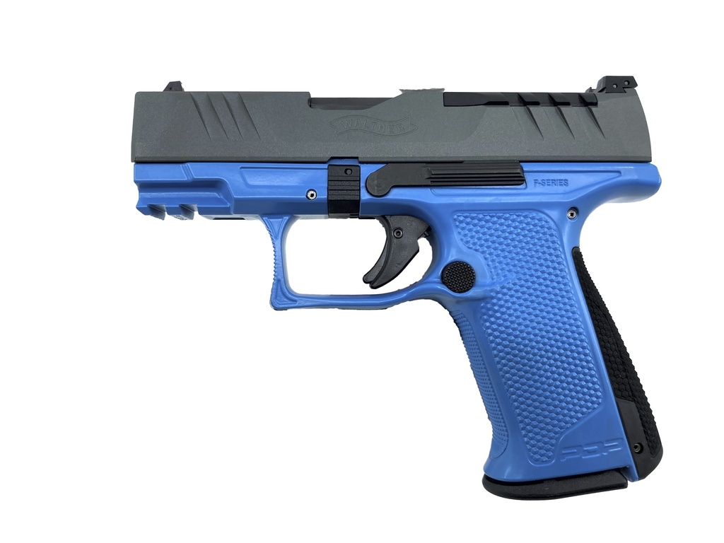 [2842670 Grau Blau] Walther PDP F-Series 3,5" Grau/Blau Kal. 9mm Para, Schlitten in Platinium Gray H-337, Griff in Sea Blue H-172