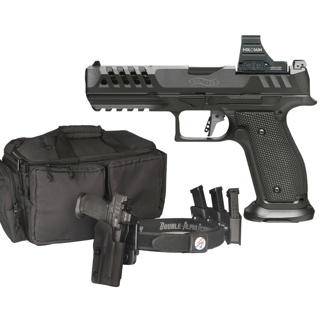 [2913097] Walther PDP Steel Performance Package IPSC (Match FS 5") Kal. 9mm Para, Double Alpha Gürtel, Holosun 507