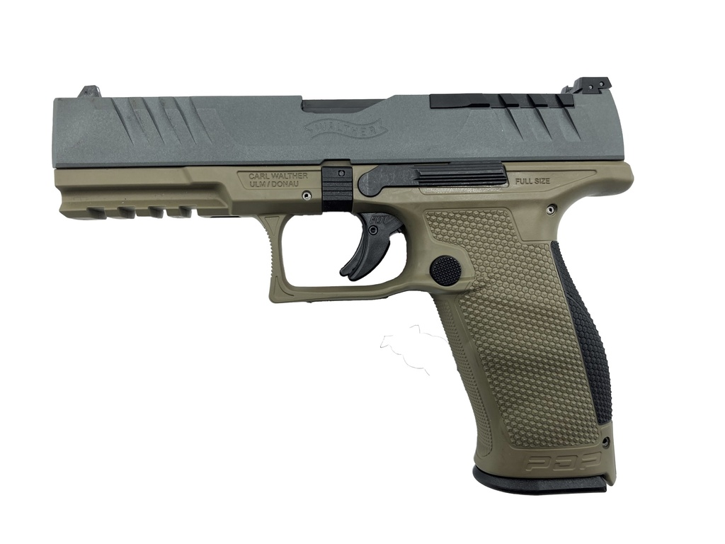 [2851741 Gray FDE] Walther PDP FS 4.5" Grau/FDE Kal. 9mm Para, Schlitten in Platinum Gray H-337, Griffstück in MagPul FDE H-267