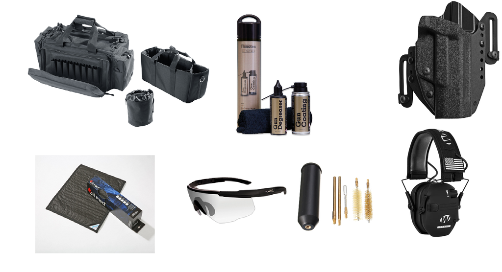 Walther PDP Polymer (Full Size /Compact / F-Series) nach Wahl Kal. 9mm Para, Set mit Pistole, Tasche, Holster, Brille, Gehörschutz, Putz-Set, Flunatec Set 1