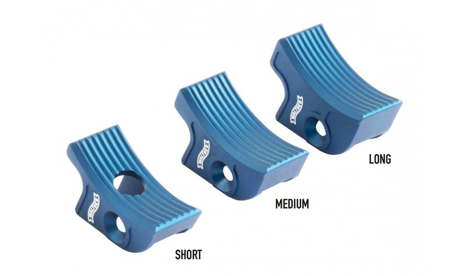 Walther Steel Frame Abzug gebogen, kurz, blau für Expert Trigger