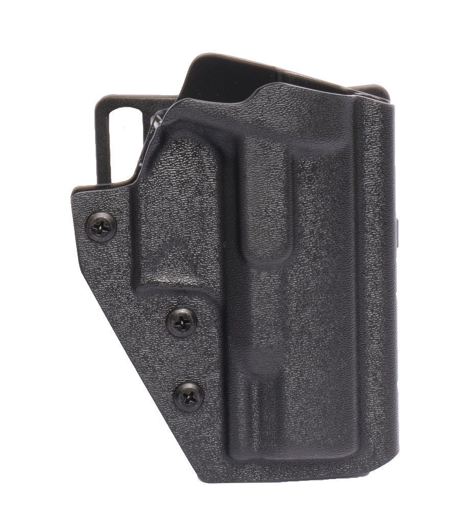 Kydex Holster für Walther Q4 Steel Frame, rechts, schwarz,mit Black Hawk belt loop