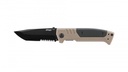 Couteau pliant PDP Tanto Folder Serrated FDE, lame en acier D2 avec denture ondulée