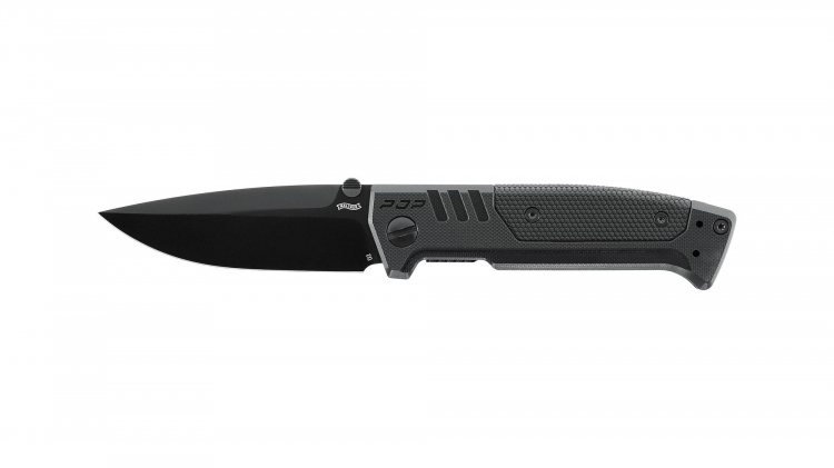 Klappmesser PDP Spearpoint Folder, Klinge aus D2 Stahl, schwarzer Griff aus G10