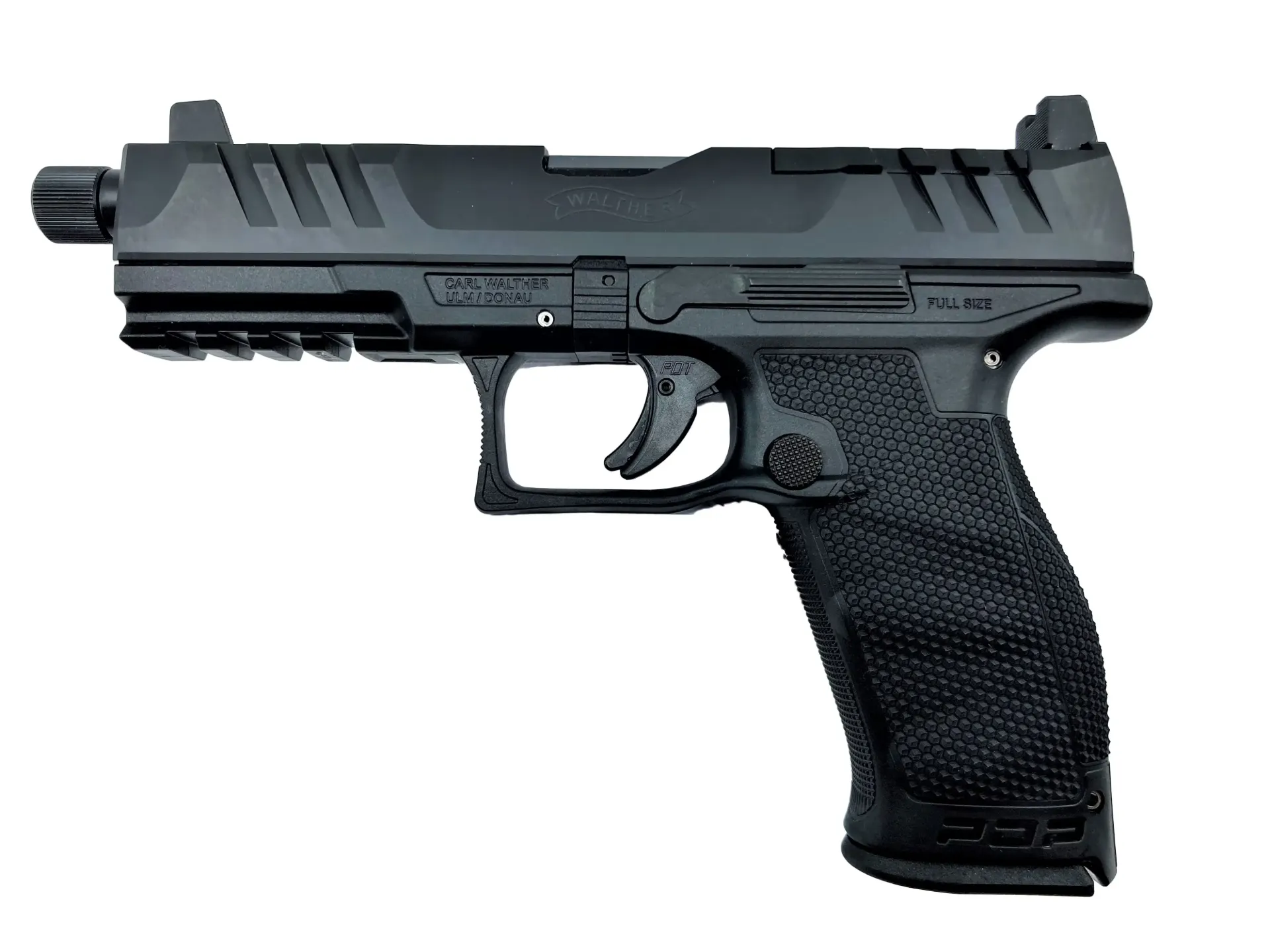Walther PDP FS 5.1" SD, Kal. 9mm Para, mit Gewindelauf 1/2x28TPI und Suppressor High Sights, 18 Schuss